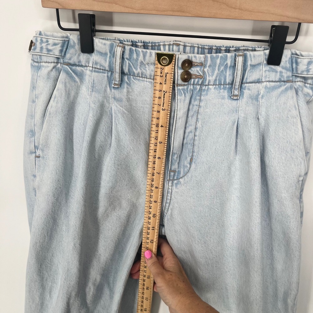 American Eagle Wide Leg Jeans Women Size 8 Light Blue Strigid High Rise Denim - Picture 8 of 15